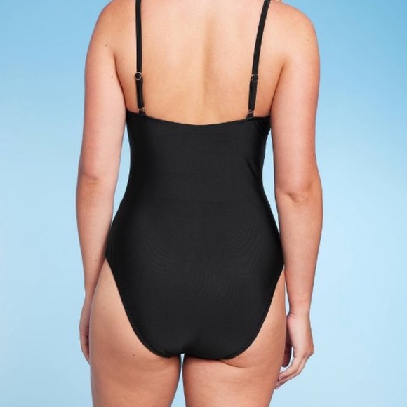Black Mesh front one piece swimsuit - Picture 4 of 9